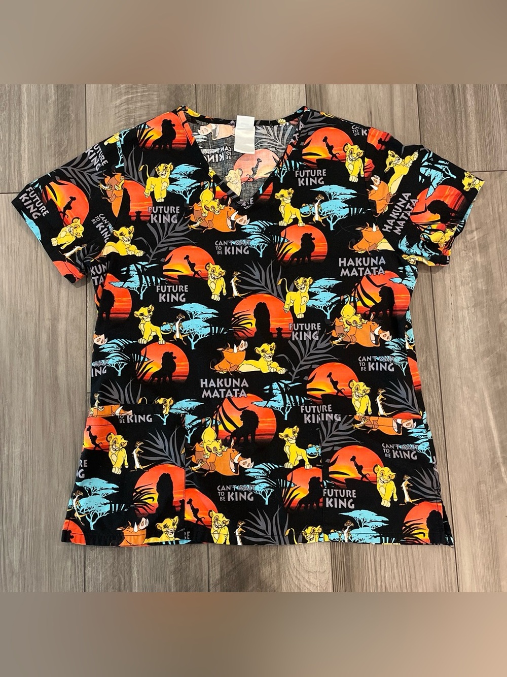 Disney Lion King Black Scrub Top